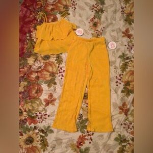 GIRLS SIZE 6 yellow FLOWY dressy outfit set